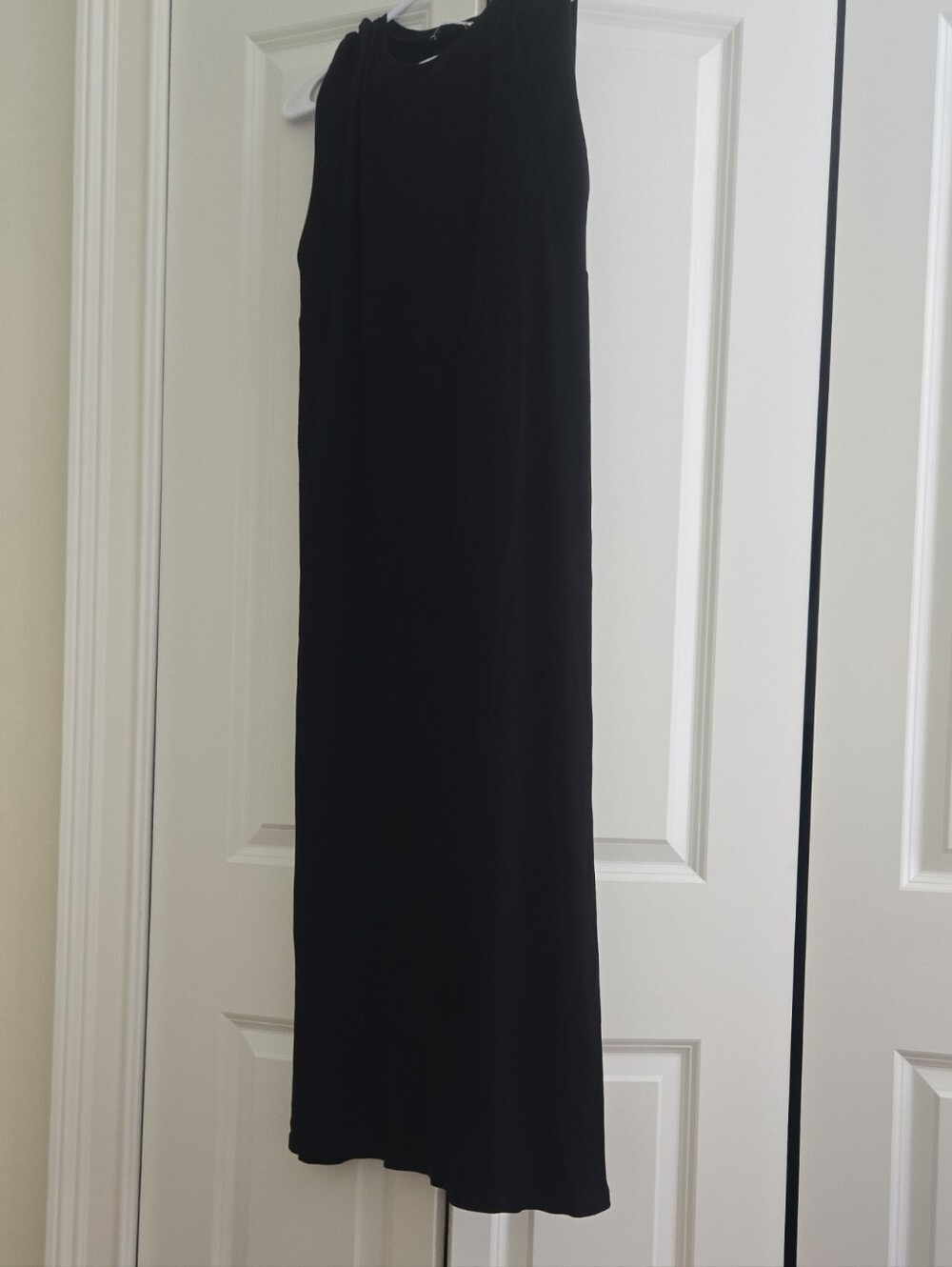 Zara Black Ribbed Crew Neck Dress
